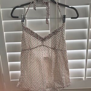J. Crew Red and White Polka Dot Camisole